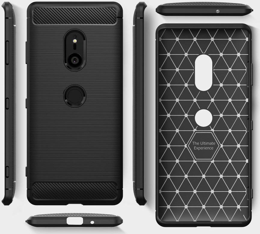 Sony Xperia XZ3 Geborsteld TPU Hoesje Blauw afbeelding 7