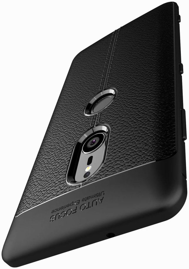 Sony Xperia XZ3 Hoesje TPU Met Leren Textuur Zwart afbeelding 11