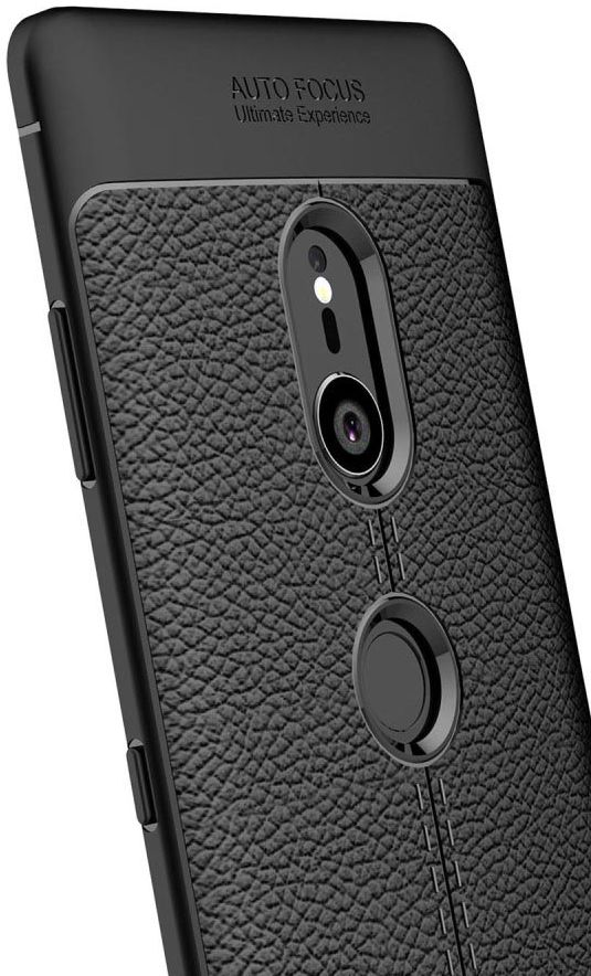 Sony Xperia XZ3 Hoesje TPU Met Leren Textuur Zwart afbeelding 5