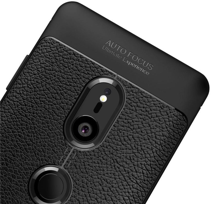 Sony Xperia XZ3 Hoesje TPU Met Leren Textuur Zwart afbeelding 7