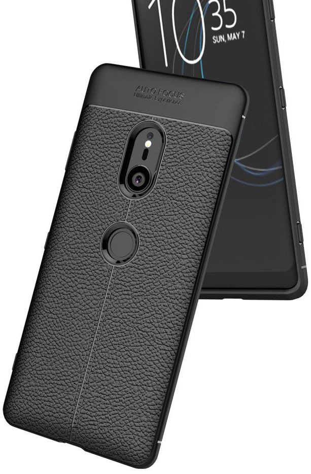 Sony Xperia XZ3 Hoesje TPU Met Leren Textuur Zwart afbeelding 8