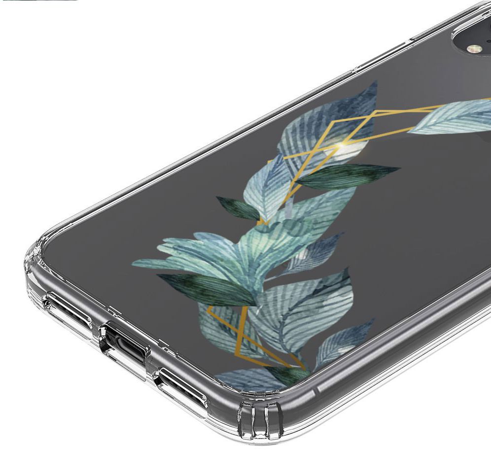 Apple iPhone XR Transparante Print Back Cover Hoesje Watercolor Flower afbeelding 7