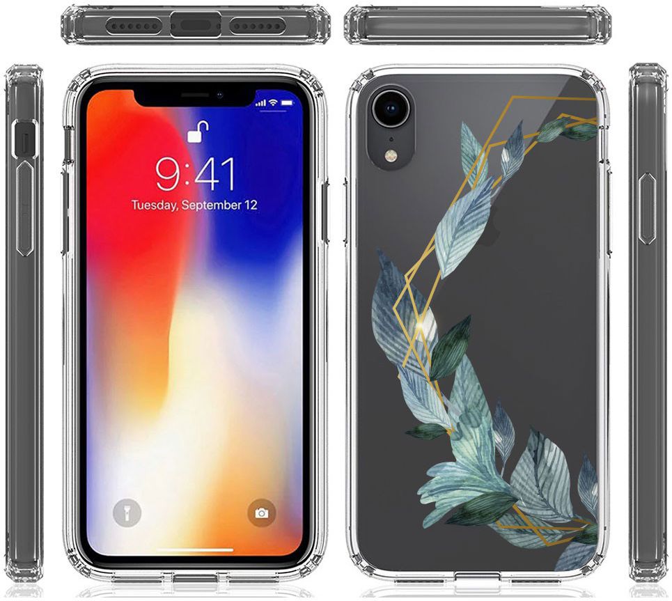 Apple iPhone XR Transparante Print Back Cover Hoesje Watercolor Flower afbeelding 9