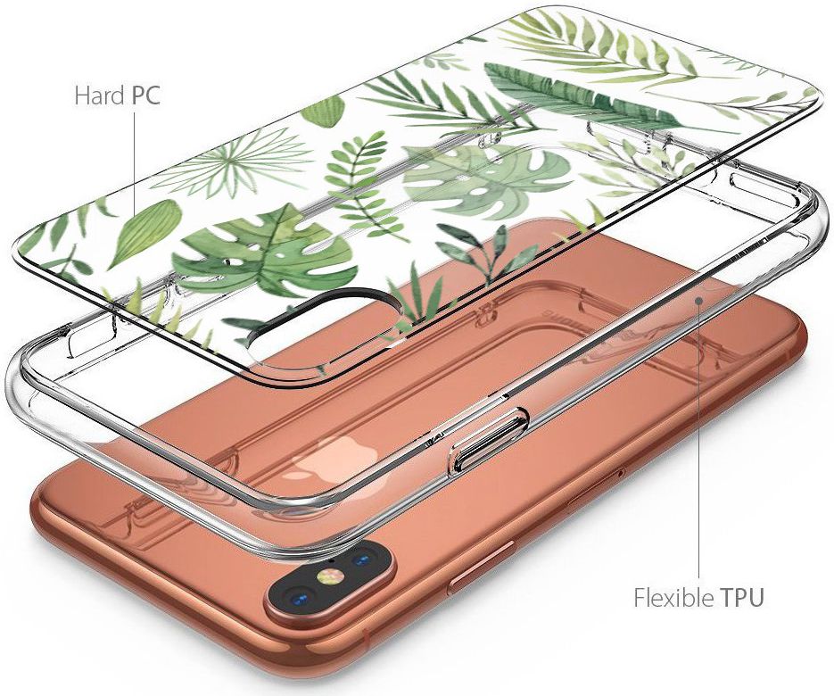 Apple iPhone XR Transparante Print Back Cover Hoesje Botanic afbeelding 4
