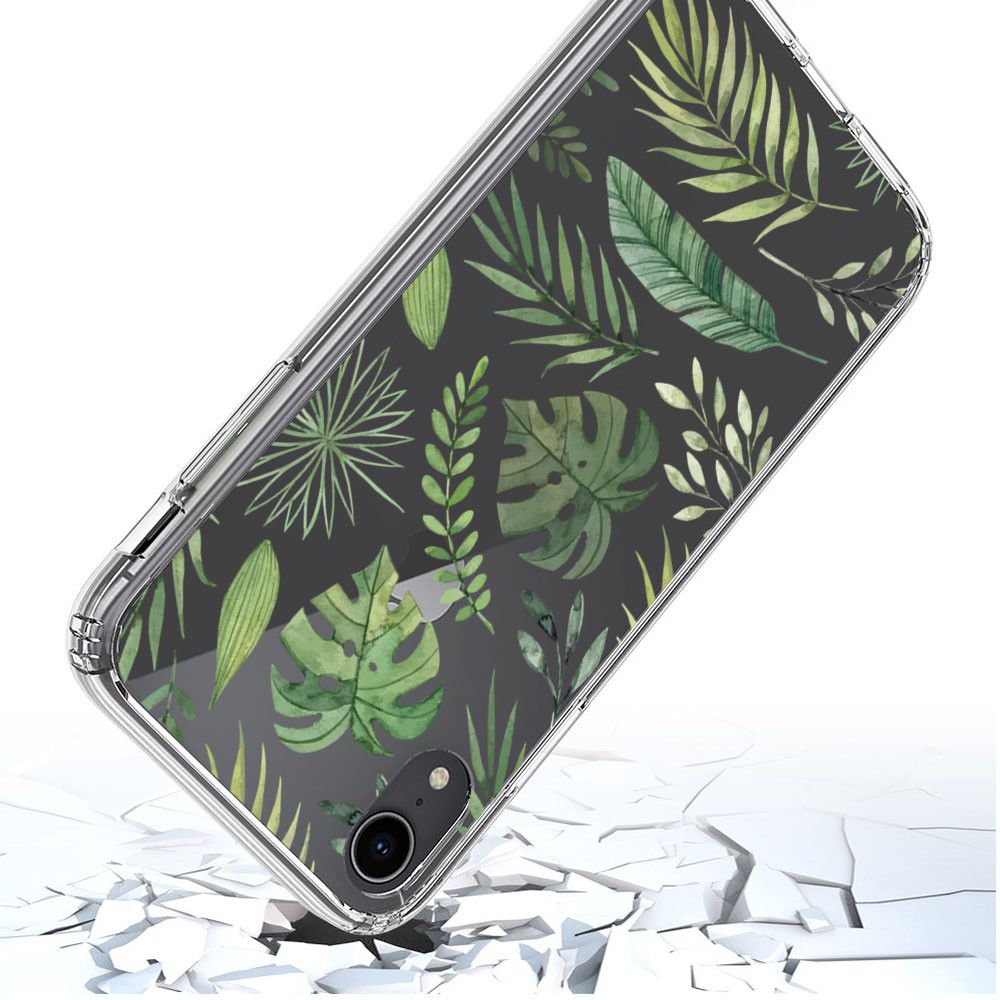 Apple iPhone XR Transparante Print Back Cover Hoesje Botanic afbeelding 3