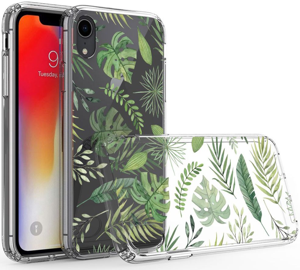 Apple iPhone XR Transparante Print Back Cover Hoesje Botanic afbeelding 5