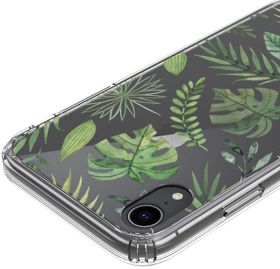 Apple iPhone XR Transparante Print Back Cover Hoesje Botanic afbeelding 6