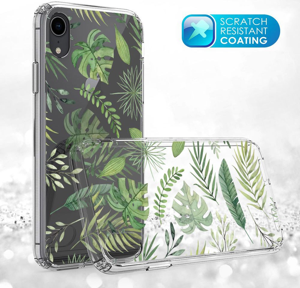 Apple iPhone XR Transparante Print Back Cover Hoesje Botanic afbeelding 8
