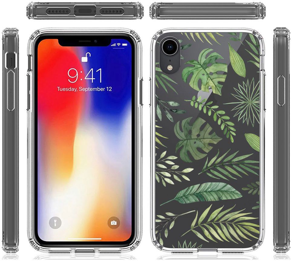 Apple iPhone XR Transparante Print Back Cover Hoesje Botanic afbeelding 10