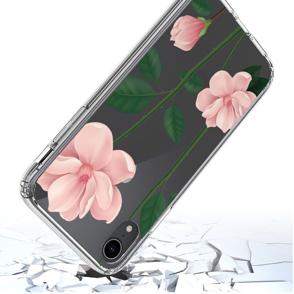 Apple iPhone XR Transparante Print Back Cover Hoesje Floral afbeelding 5