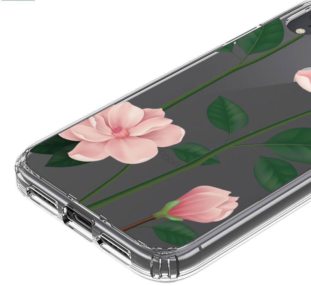 Apple iPhone XR Transparante Print Back Cover Hoesje Floral afbeelding 7