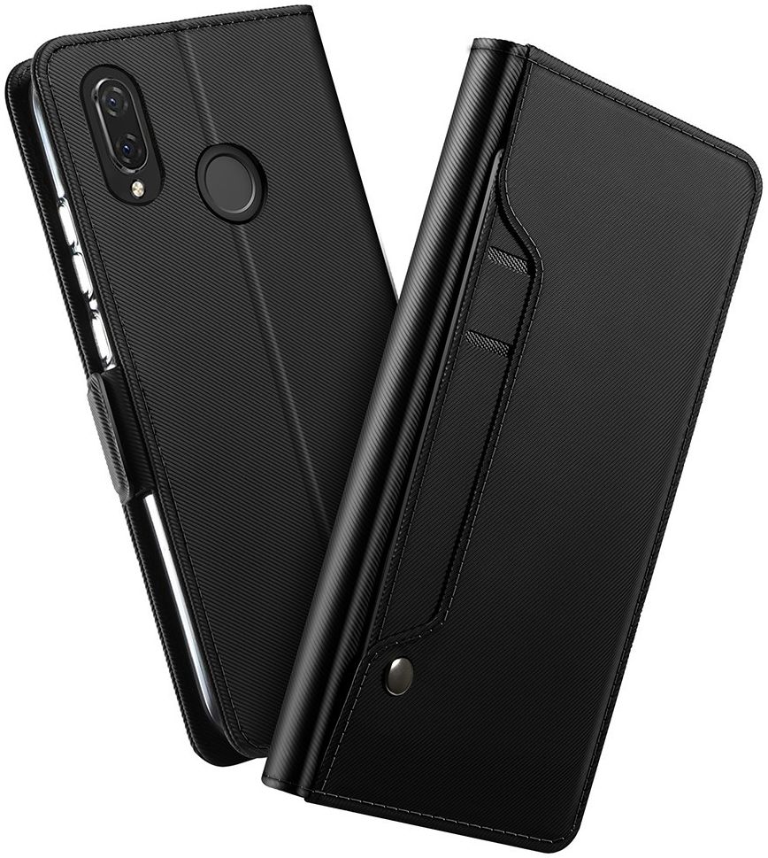 Huawei P Smart Plus Book Cover met Spiegel Zwart afbeelding 1