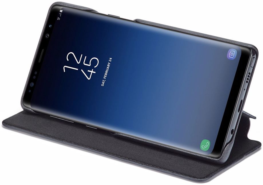 Samsung Galaxy Note 9 Retro Bookcase Hoesje met Kaarthouder Zwart afbeelding 2