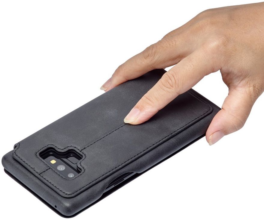 Samsung Galaxy Note 9 Retro Bookcase Hoesje met Kaarthouder Zwart afbeelding 9
