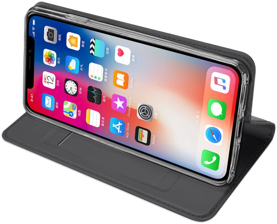 Dux Ducis Apple iPhone XS Max Premium Bookcase Hoesje Grijs afbeelding 4