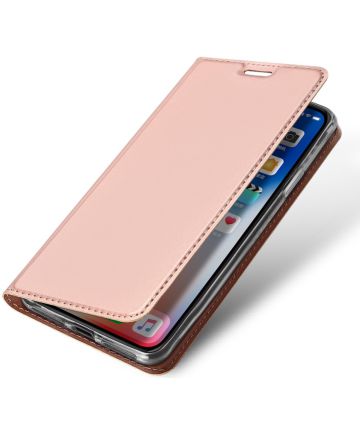 Dux Ducis Apple iPhone XS Max Premium Bookcase Hoesje Roze Goud Hoesjes