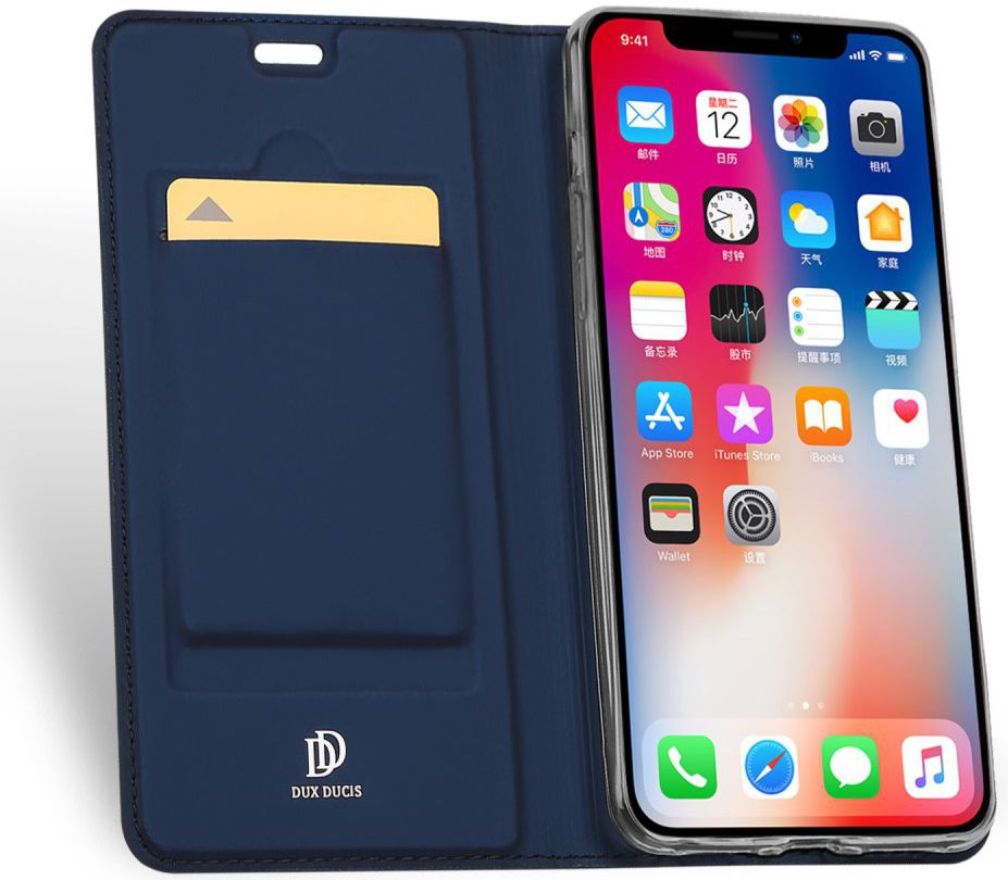 Dux Ducis Apple iPhone XS Max Premium Bookcase Hoesje Blauw afbeelding 2