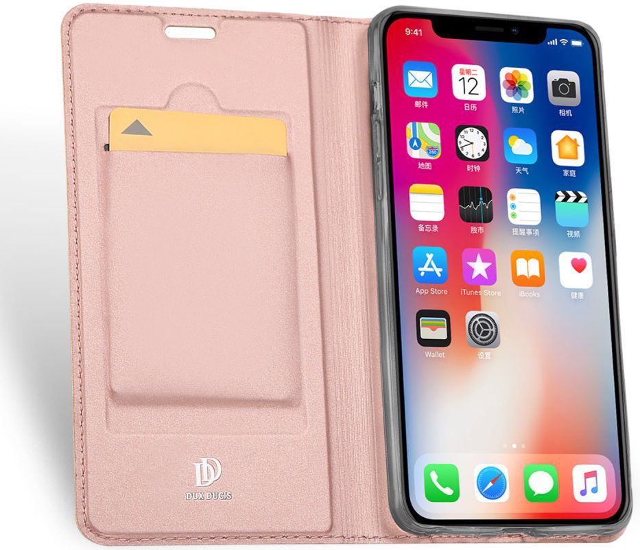 Dux Ducis Apple iPhone XR Premium Bookcase Hoesje Roze Goud afbeelding 2