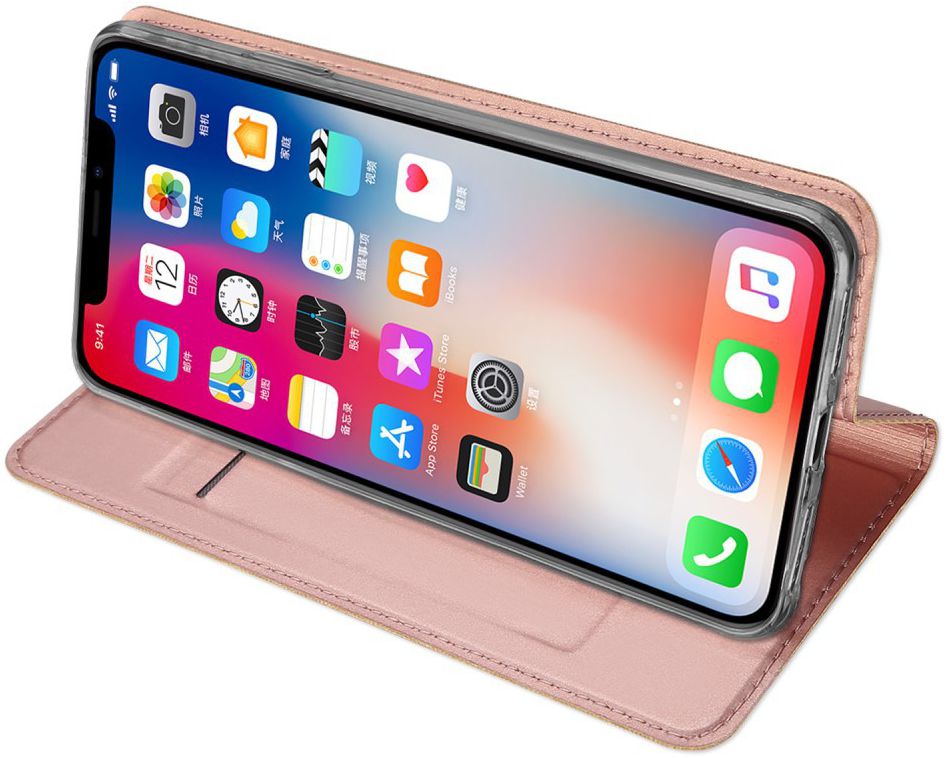 Dux Ducis Apple iPhone XR Premium Bookcase Hoesje Roze Goud afbeelding 5