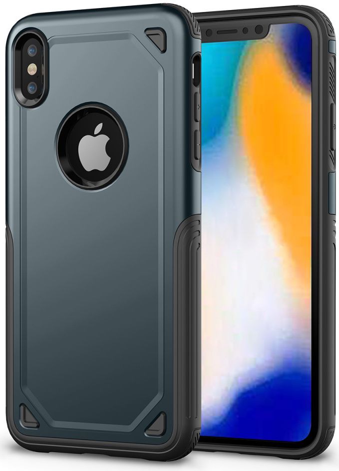 Apple iPhone XS Max Stevig Hybride Hoesje Blauw afbeelding 1