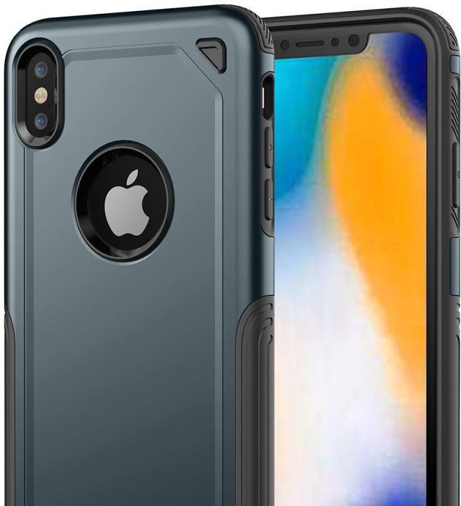 Apple iPhone XS Max Stevig Hybride Hoesje Blauw afbeelding 2