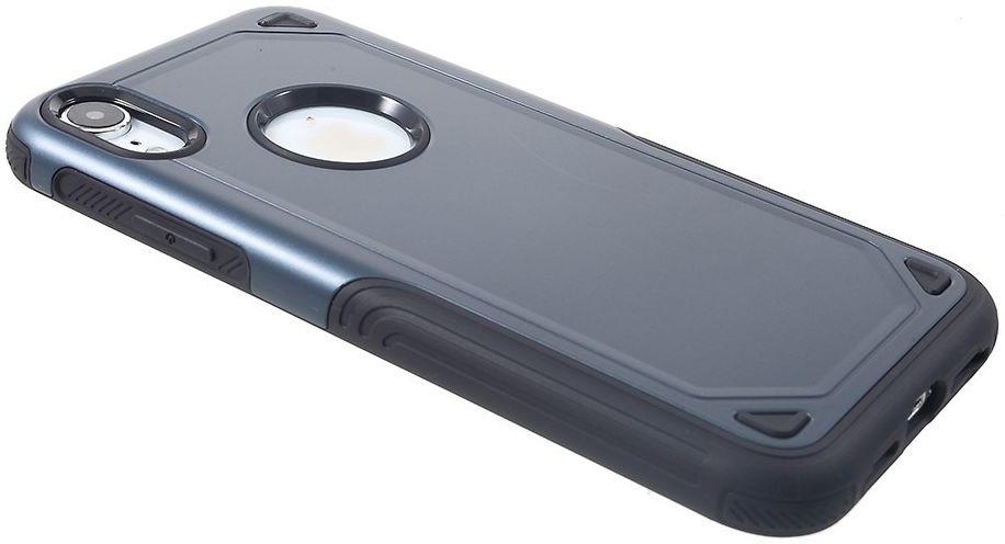 Apple iPhone XR Stevig Hybride Hoesje Blauw afbeelding 3