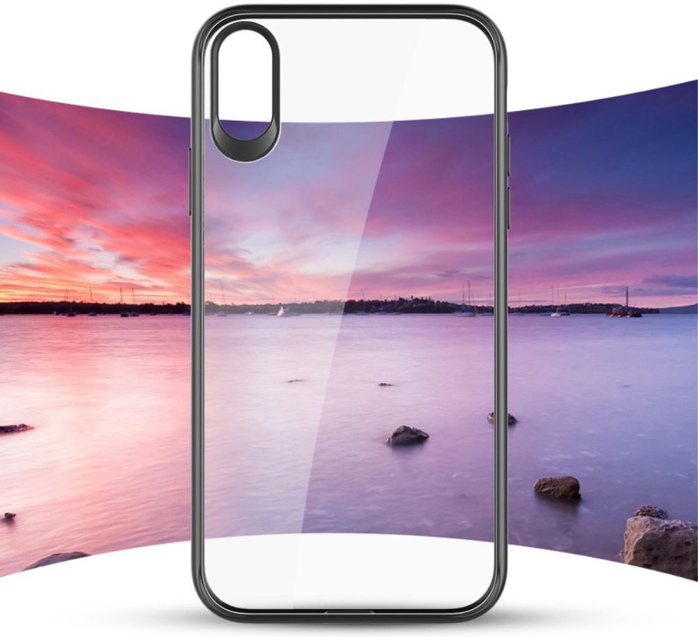 Apple iPhone XR Transparant Hybride Hoesje Zwart afbeelding 2