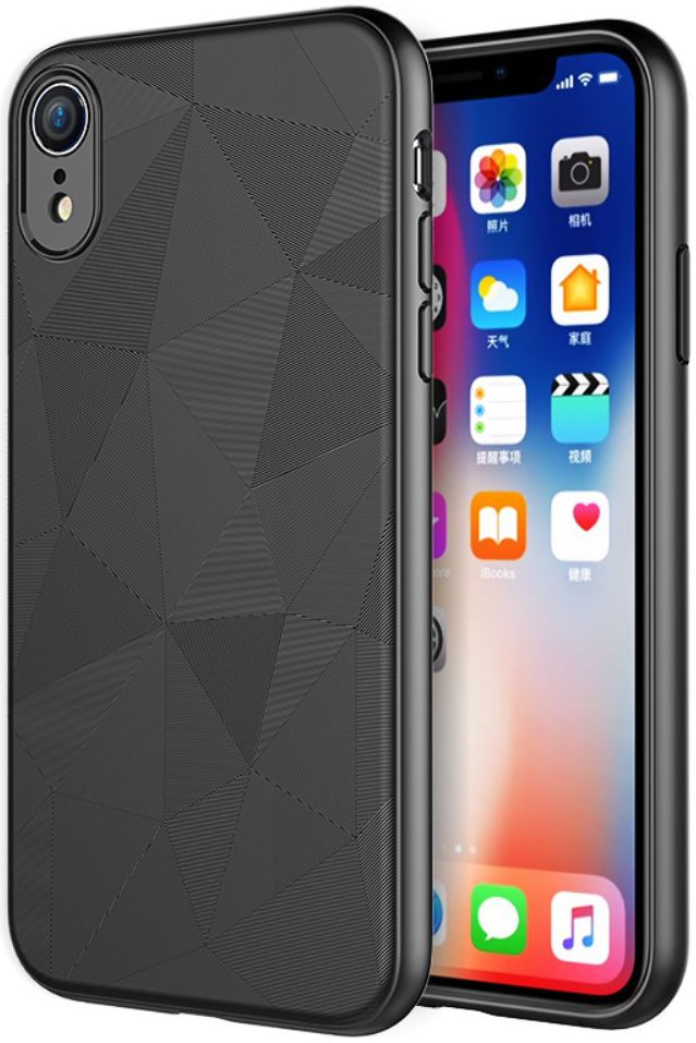 Apple iPhone XR Driehoek TPU Hoesje Zwart afbeelding 1