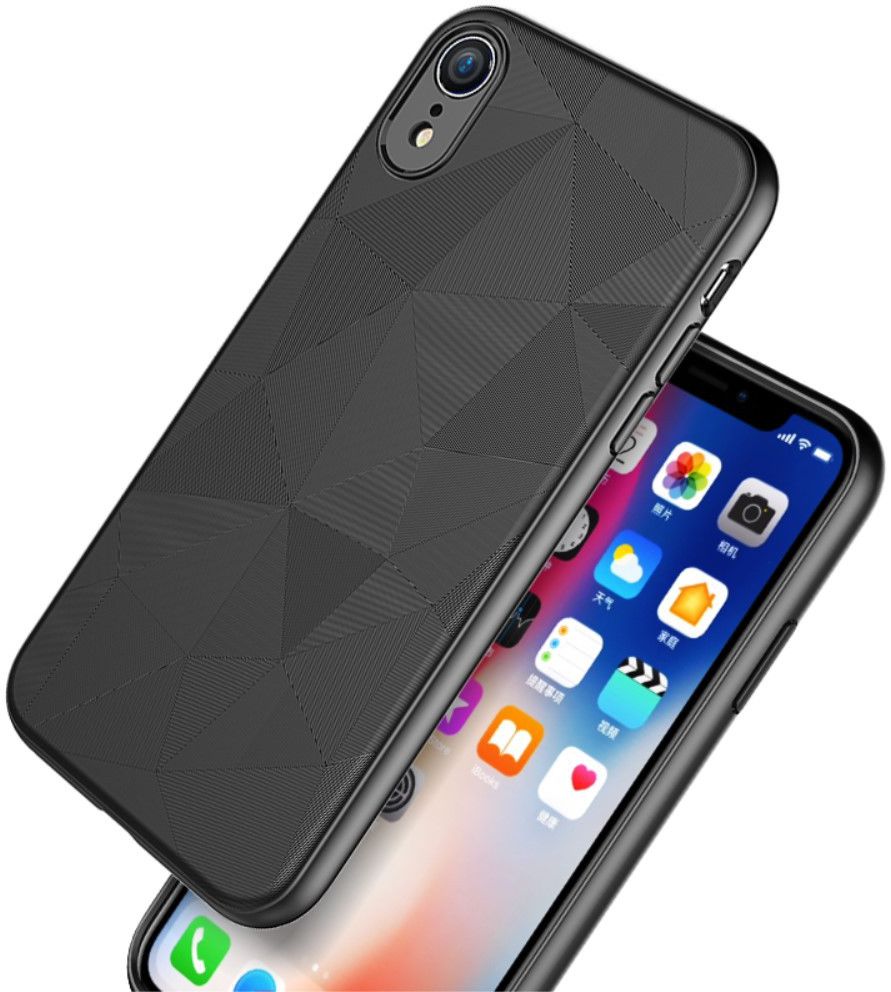Apple iPhone XR Driehoek TPU Hoesje Zwart afbeelding 2