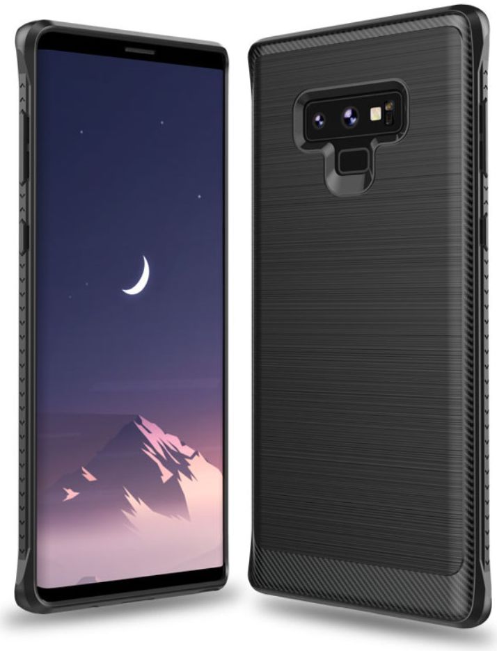 Samsung Galaxy Note 9 Geborsteld Hybride Hoesje Zwart afbeelding 1