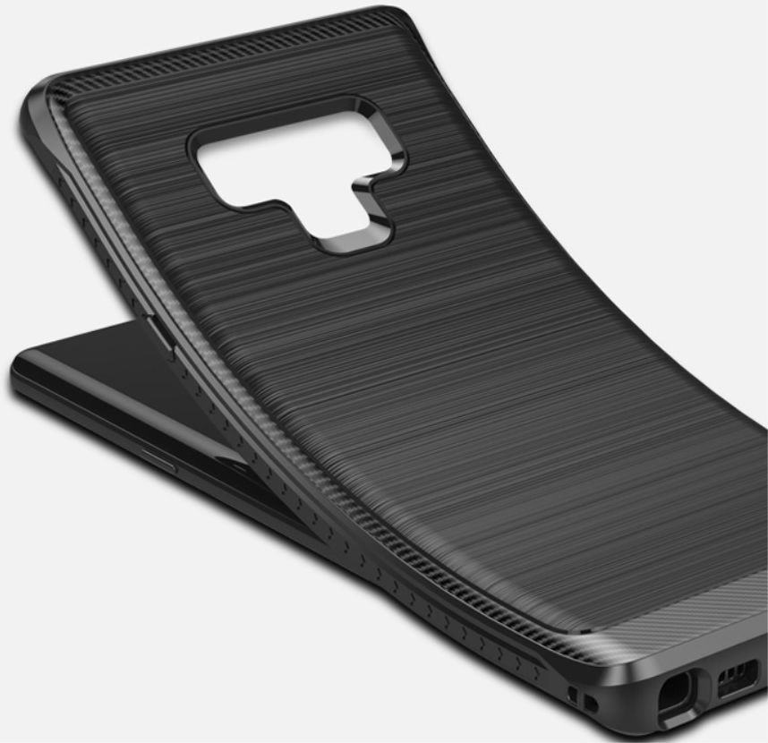 Samsung Galaxy Note 9 Geborsteld Hybride Hoesje Zwart afbeelding 2