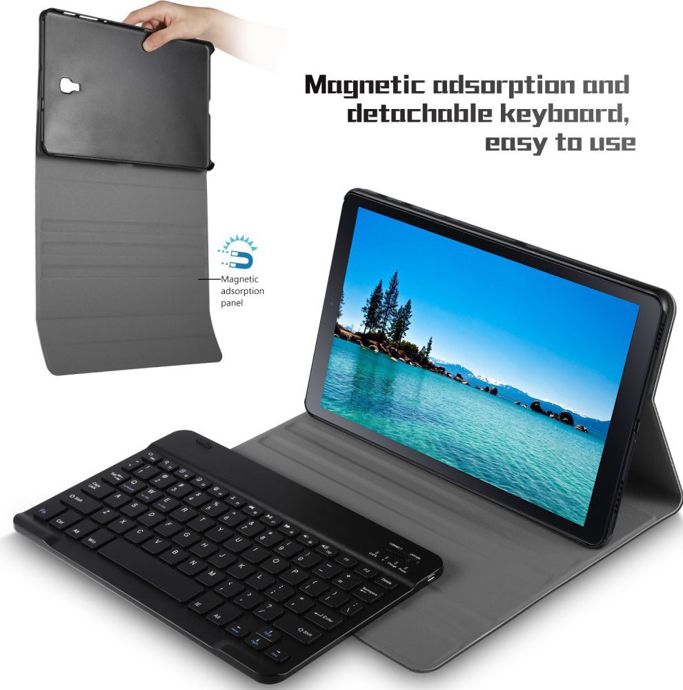 Samsung Galaxy Tab A 10.5 (2018) Bookcase met Toetsenbord Zwart afbeelding 2