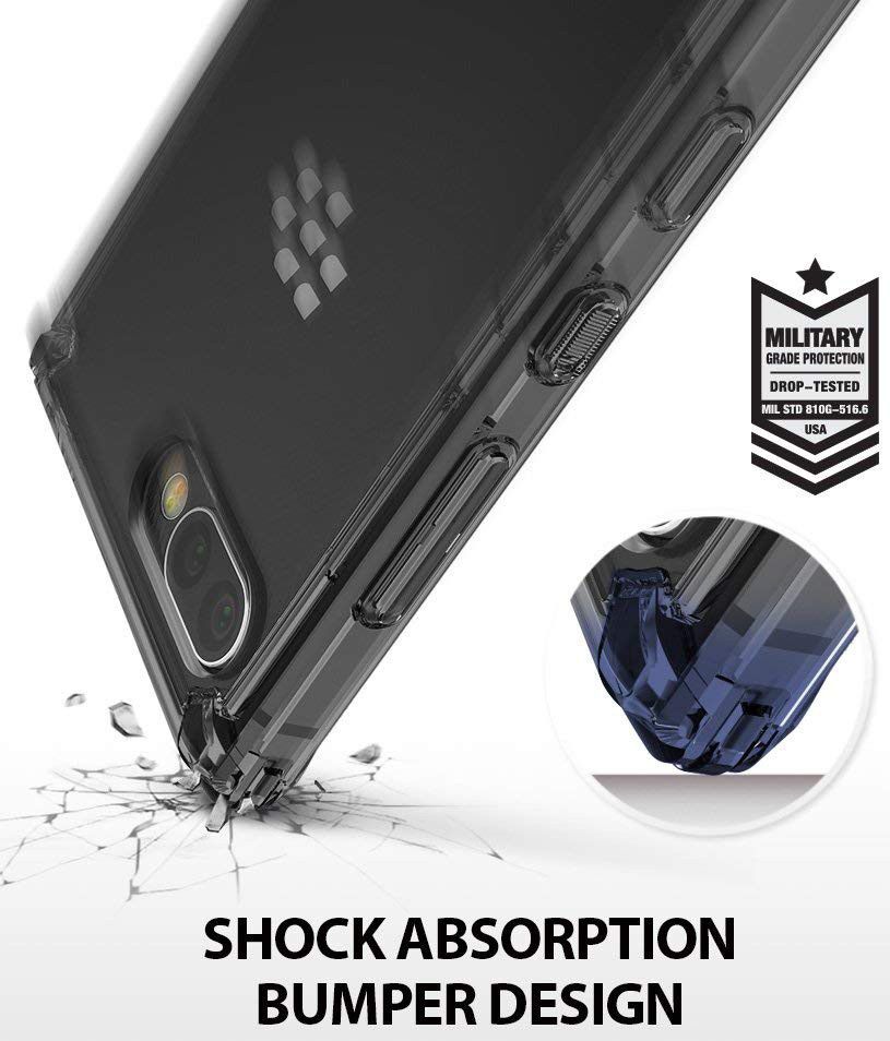 Ringke Fusion Hoesje BlackBerry Key2 Transparant Zwart afbeelding 2