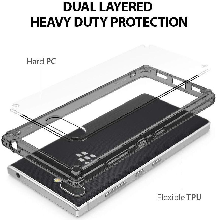 Ringke Fusion Hoesje BlackBerry Key2 Transparant Zwart afbeelding 3