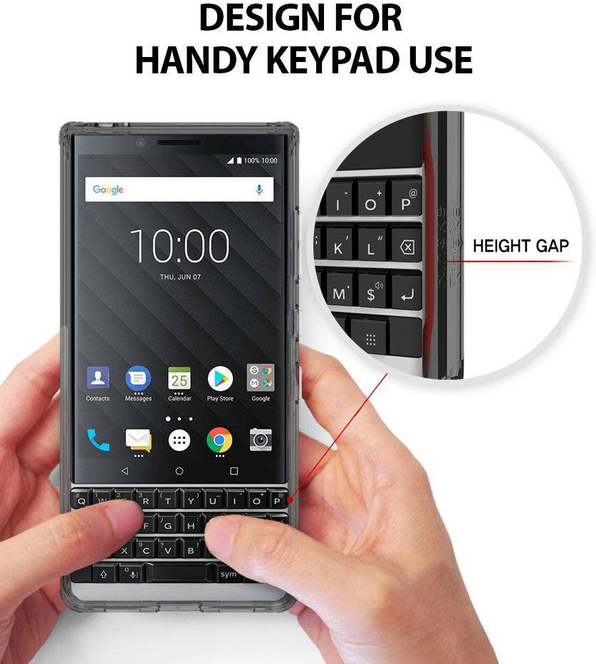 Ringke Fusion Hoesje BlackBerry Key2 Transparant Zwart afbeelding 5