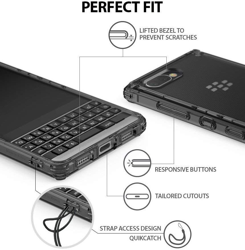Ringke Fusion Hoesje BlackBerry Key2 Transparant Zwart afbeelding 8