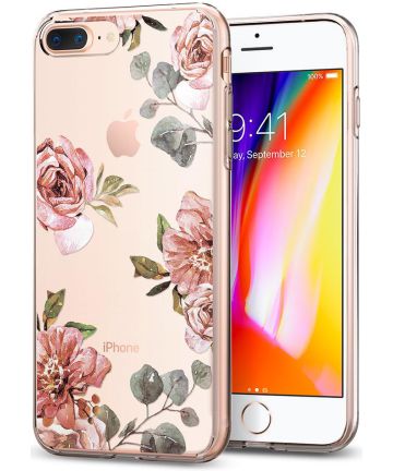 Spigen Liquid Crystal Case Apple iPhone 7 / 8 Plus Aquarelle Rose Hoesjes