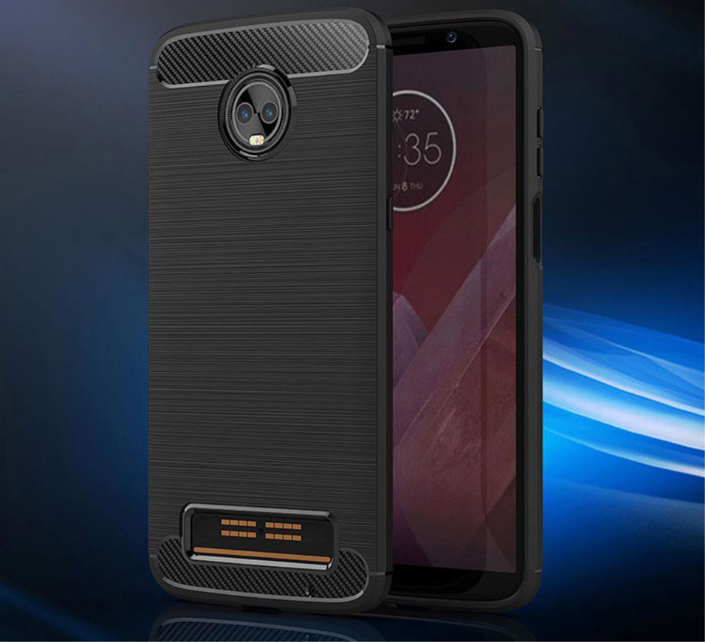 Motorola Moto Z3 Play Geborsteld TPU Hoesje Zwart afbeelding 6