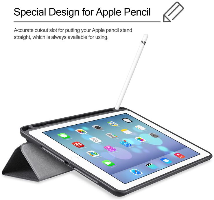 Ringke Smart Case Apple iPad 2017 / 2018 / Air / Air 2 Flip Hoes Zwart afbeelding 2