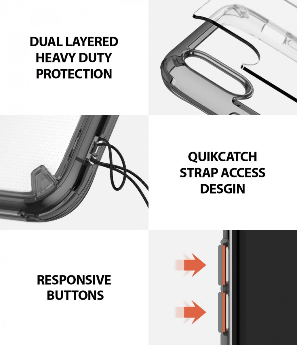 Ringke Fusion Kit Apple iPhone XS Max Transparant Hoesje Smoke Black afbeelding 5