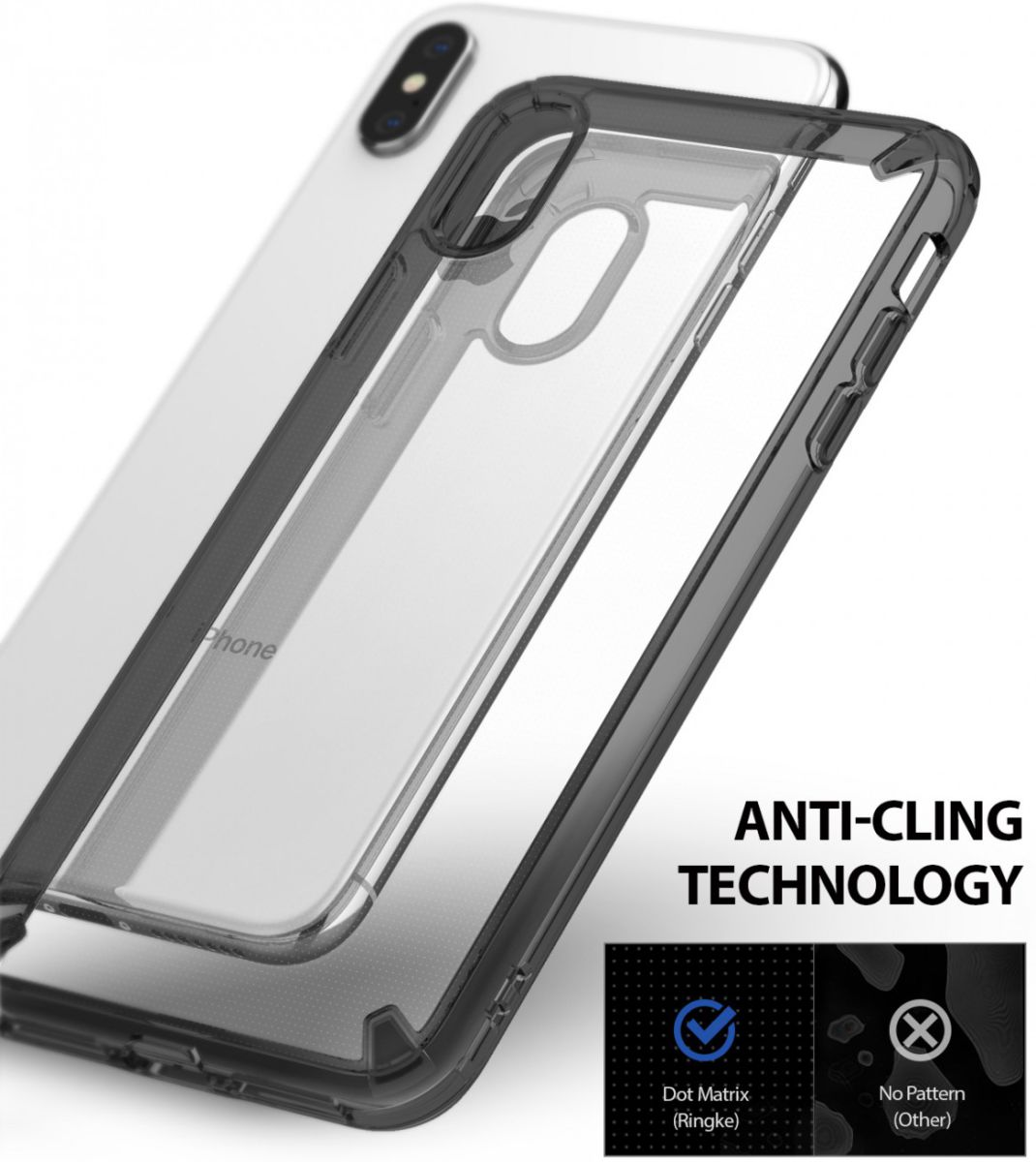 Ringke Fusion Kit Apple iPhone XS Max Transparant Hoesje Smoke Black afbeelding 10