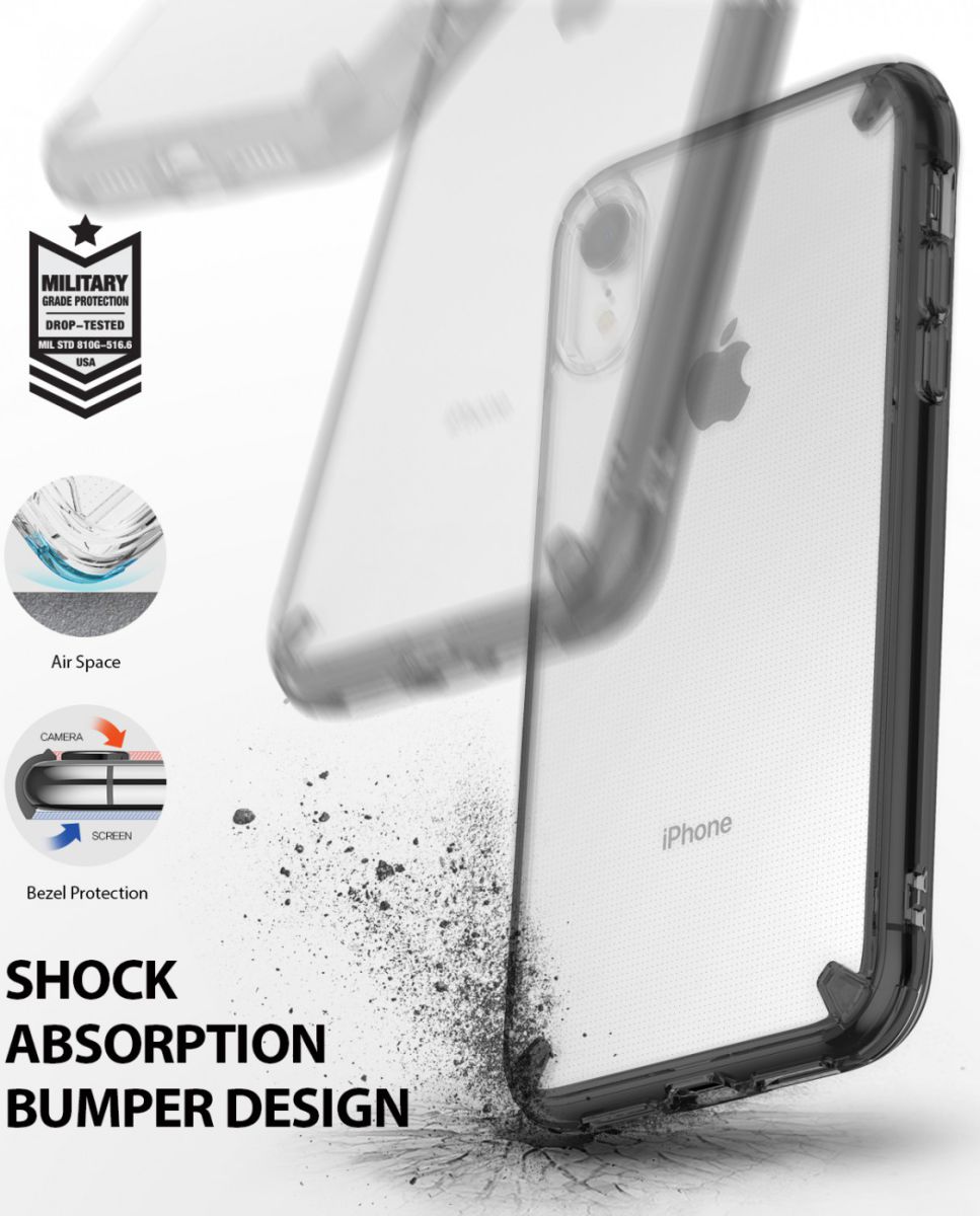 Ringke Fusion Apple iPhone XR Hoesje Smoke Black afbeelding 2