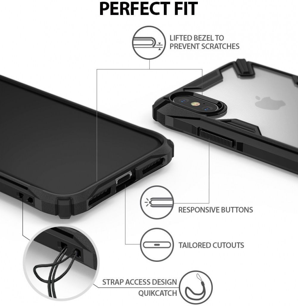 Ringke Fusion X Apple iPhone XS Hoesje Doorzichtig Zwart afbeelding 5