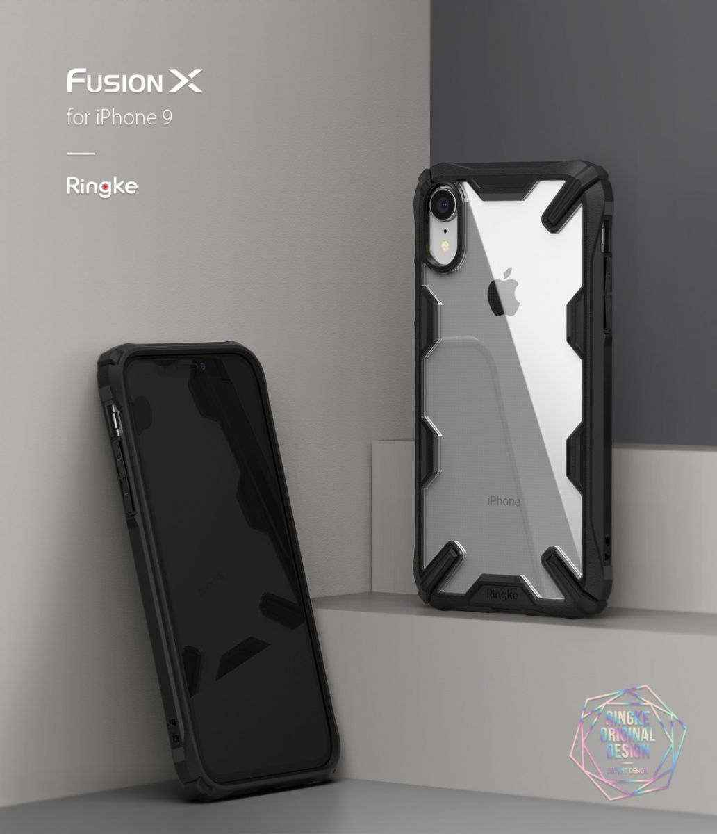 Ringke Fusion X Apple iPhone XR Hoesje Doorzichtig Zwart afbeelding 4