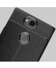 Sony Xperia XA2 Plus Hoesje met Kunstleer Coating Zwart