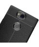Sony Xperia XA2 Plus Hoesje met Kunstleer Coating Zwart
