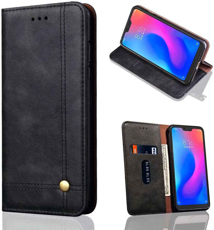 Xiaomi Mi A2 Lite Retro Portemonnee Hoesje Zwart afbeelding 10