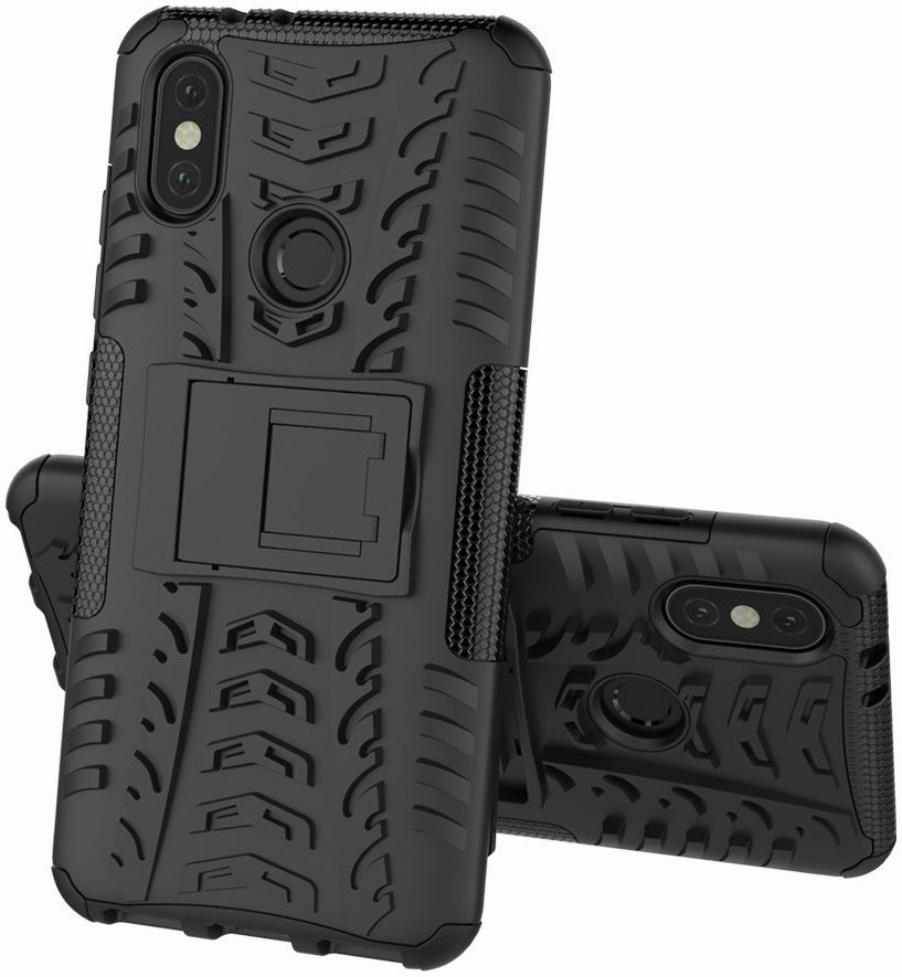 Xiaomi Mi A2 Robuust Hybride Hoesje Zwart afbeelding 1