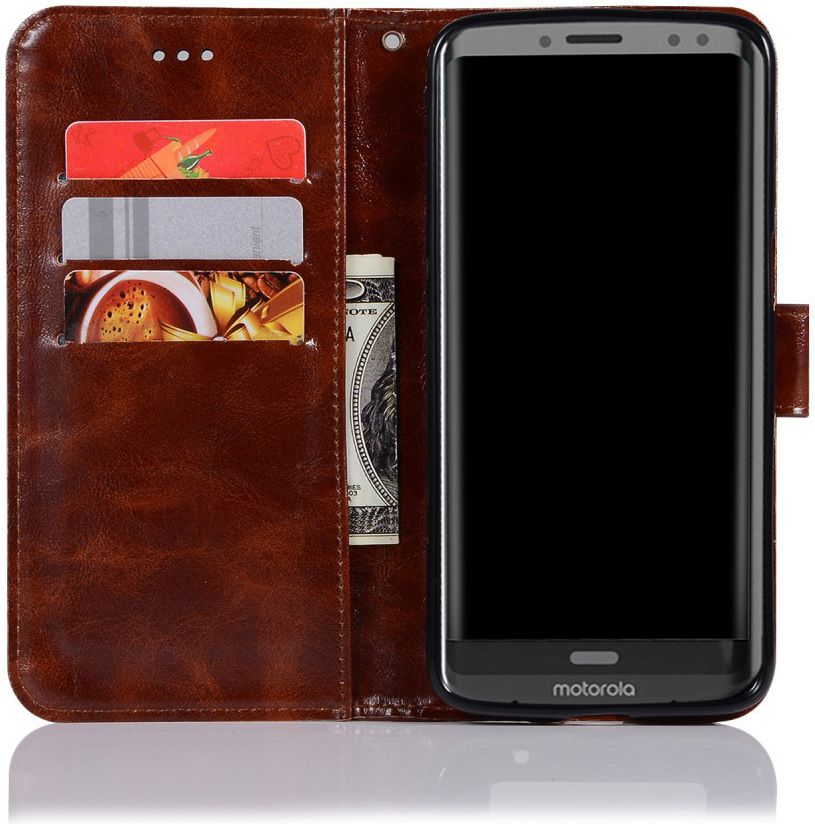Motorola Moto Z3 Play Vintage Portemonnee Hoesje Bruin afbeelding 2