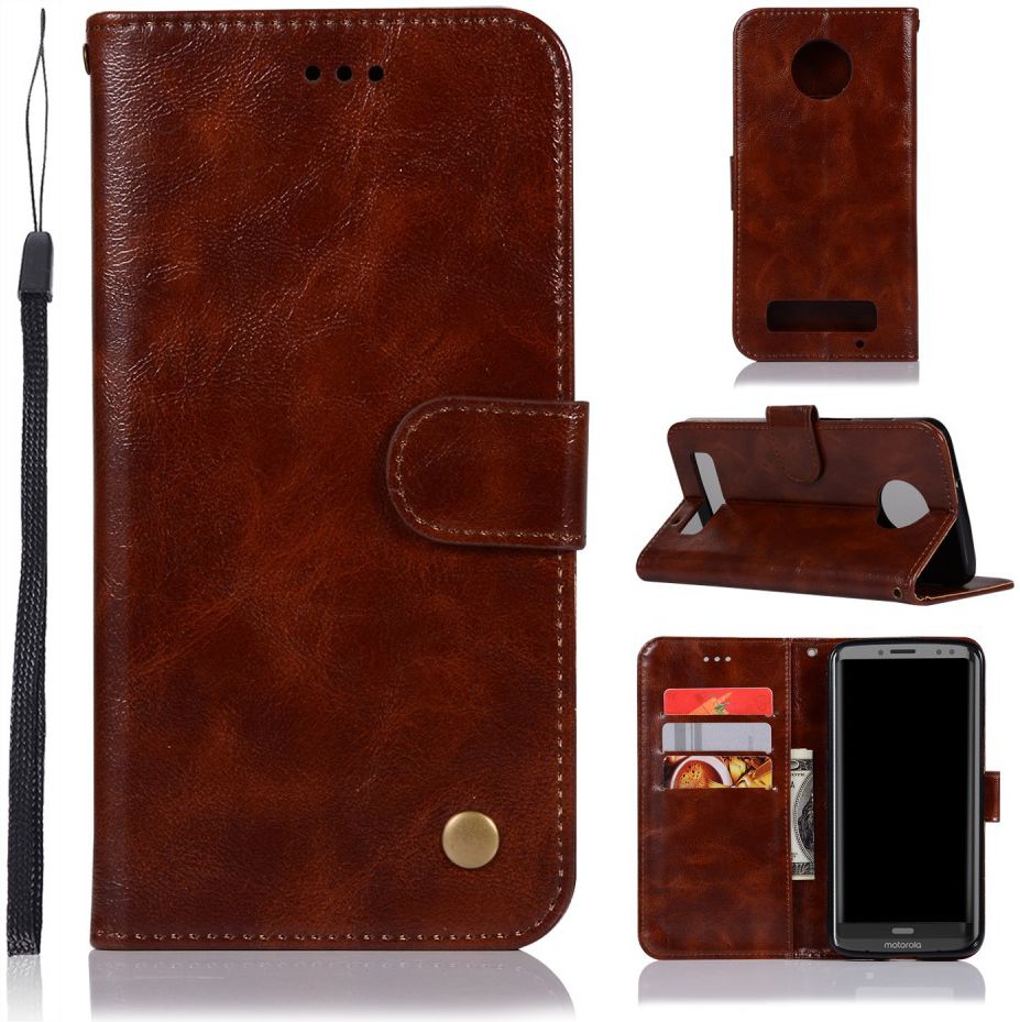 Motorola Moto Z3 Play Vintage Portemonnee Hoesje Bruin afbeelding 7